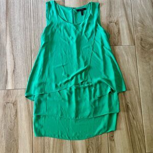 BCBGMAXAZRIA Women's Size 10 Emerald Green Sleeveless Layered Dress